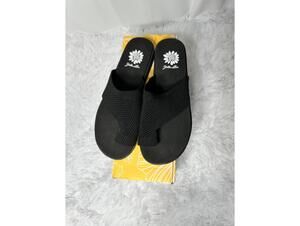 Yellow Box Black Knit Slide Sandals